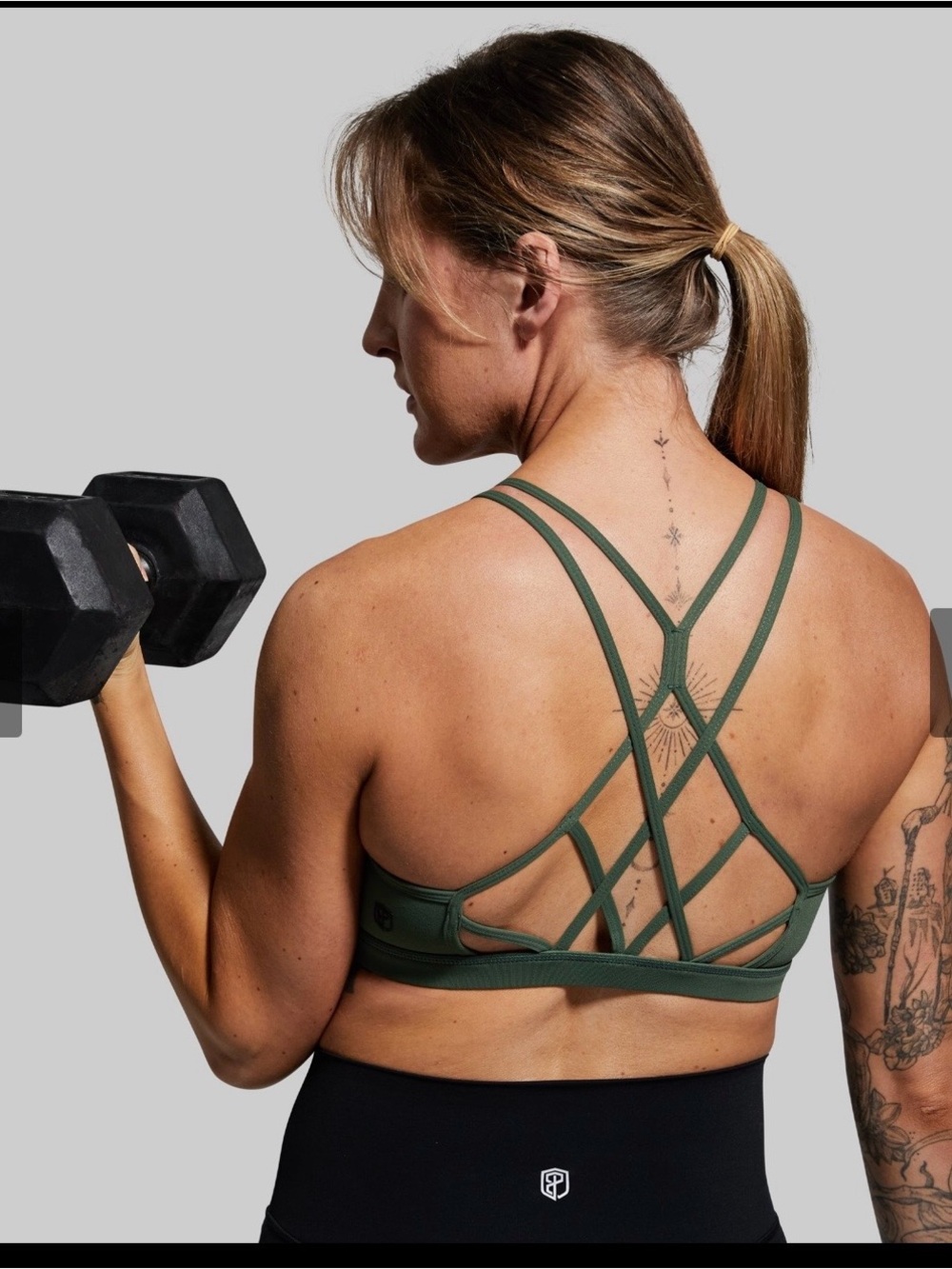 Born Primative Warrior Original Sports Bra (Brand Strength-Forest Green)